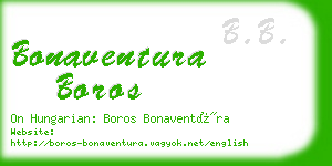 bonaventura boros business card